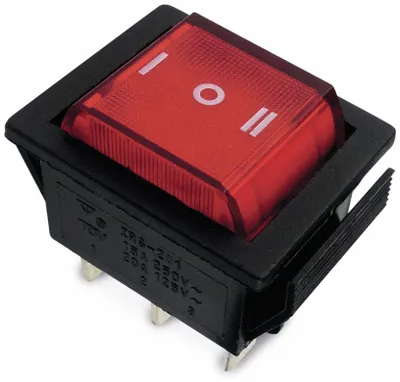 Immagine prodotto di Interruttore a bilanciere 25,5x22 mm , 2x I-0-I, rosso, 15 A/250 V~