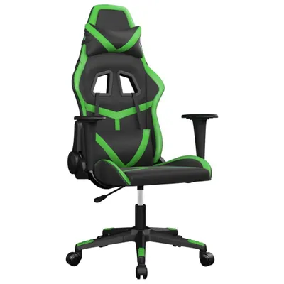 Produktbild von Gaming-Stuhl mit Massagefunktion Schwarz und Grün Kunstleder