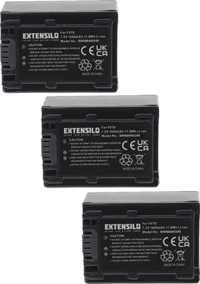 Produktbild von EXTENSILO 3x Akku kompatibel mit Sony HDR-CX150E/B, HDR-CX150, HDR-CX130ER, HDR-CX130ES, HDR-CX130R, HDR-CX150E Kamera (1640 mAh, 7,2 V, Li-Ion)