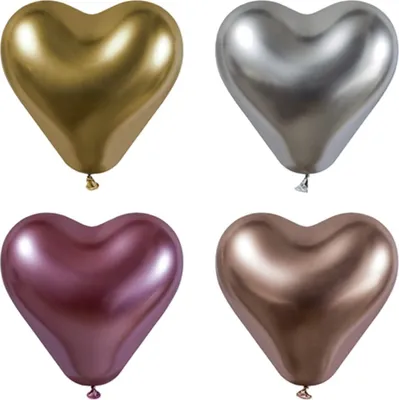 Produktbild von PAPSTAR Luftballons "Glossy Heart" farbig sortiert Durchmesser: 280 mm 4 Stück