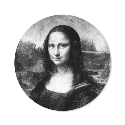 Produktbild von MuchoWow® Mauspad Mousepad Mona Lisa - Leonardo da Vinci - Schwarz - Weiß 20x20 cm - Mousepads - Maus Mat - Pad - Mausunterlage - Schreibtischmatte