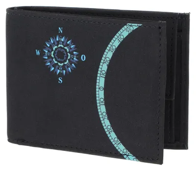 Immagine prodotto di oxmox portafoglio New Cryptan RFID Protect Pocketbörse Windrose Print Cyan Black nero