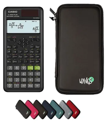 Produktbild von Casio fx-85ES Plus 2nd Edition inkl. WYNGS Schutztasche Schwarz - Wissenschaftlicher Taschenrechner - Basic Set