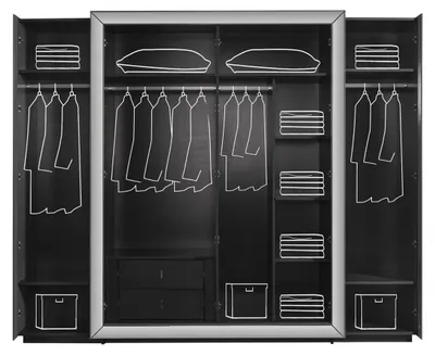Image de Armoire moderne grise en bois avec grand espace de rangement