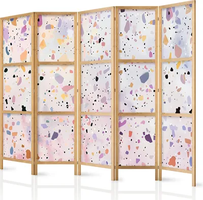 Obrázek produktu pro Japonský paraván Pozadí a vzory 225x172 cm 5dílný pestrobarevný