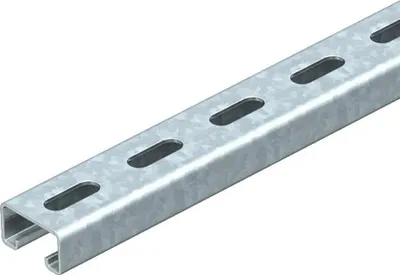 Produktbild von OBO Profilschiene gelocht, Schlitzweite 22 mm, 41x21mm, Stahl bandverzinkt, Stange mit 2m, 1 Stk.