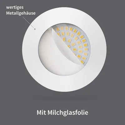 Productafbeelding van Set van 3 LED inbouwspots - Warm Wit 4.5W - Badkamerverlichting
