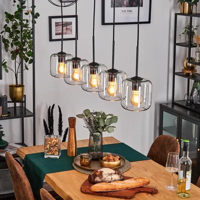Produktbild von Pernate Pendellampe aus Metall/Glas in Schwarz/Klar
