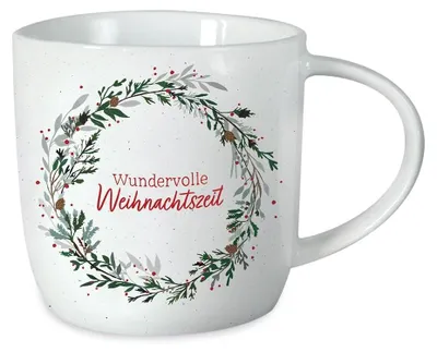 Porzellan-Kaffeebecher mit Spruch, 300 ml, Weihnachtsmotiv