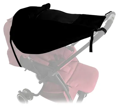 Produktbild von Sonnensegel für Kinderwagen mit Sichtfenster, universelles Sonnensegel mit UV-Schutz 50+ und wasserdicht (schwarz)