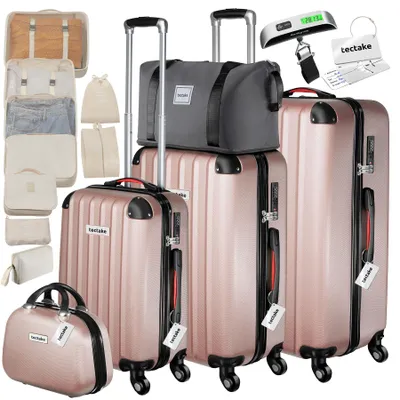 Produktbild von tectake® Hartschalenkoffer-Set Cleo 19-teilig, Hartschalen aus robustem ABS-Kunststoff
