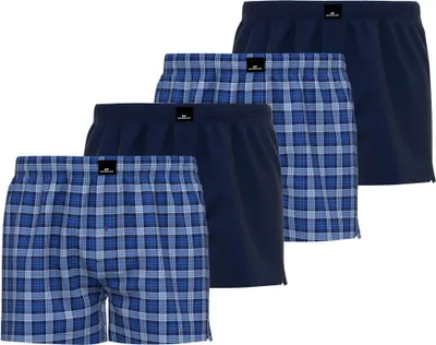 Produktbild von GÖTZBURG Herren Boxer 4er Pack - Poplin, Pure Baumwolle, Unterwäsche Set Blau/Weiß L