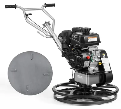 Immagine prodotto di VEVOR, lisciatrice per calcestruzzo, macchina per la produzione di calcestruzzo da 610 mm con piastra flottante, motore da 5,5 CV, 4 lame, inclinazione regolabile, lisciatrice per superfici in cemento a benzina per pavimenti lisci, ideale per applicazioni edili