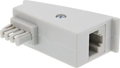 Produktbild von InLine® TAE-F Adapter, TAE-F Stecker auf RJ45 Buchse, 8P2C für Fritzbox, grau
