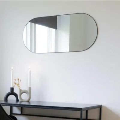 Produktbild von Moderner Spiegel ORLONA schwarz 35x80 cm Metallrahmen