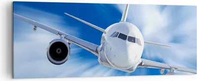 Produktbild von Bild auf Leinwand - Leinwandbild - Luftfahrt Flugzeug Flug - 140x50cm - Wand Bild - Wanddeko - Leinwanddruck - Bilder - Kunstdruck - Wanddekoration - Leinwand bilder - Wandkunst - AB140x50-2537