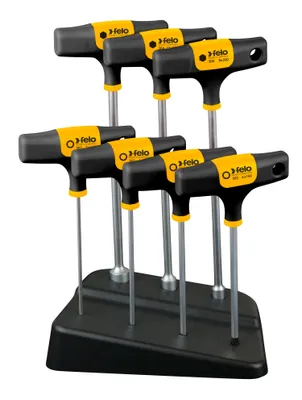 Produktbild von Felo T-Griff Satz (7-tlg., für HEX- und SW-Steckschlüssel, Innensechskant)