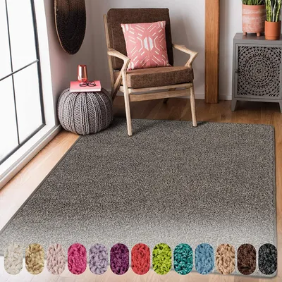 Image de Tapis shaggy sur mesure Barcelona Gris 375 largeur : 200 cm, longueur : 150 cm