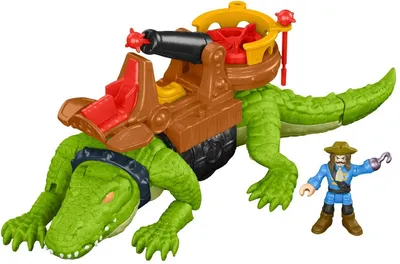 Productafbeelding van Imaginext DHH63 Loopkrokodil en Kapitein speelgoed, geschikt voor kinderen vanaf 3 jaar