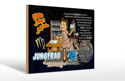 Produktbild von Holzschild Sternzeichen 30x20cm Jungfrau Planet Merkur