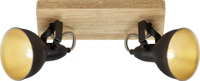 Produktbild von Deckenleuchte Spotleuchte Schwenkbar E14 25 W schwarz Metall-Holz Briloner