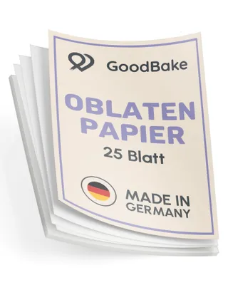 Produktbild von GoodBake Oblatenpapier DIN A4 25 Blatt – bedruckbares Esspapier für Tortendeko und Kuchenbilder