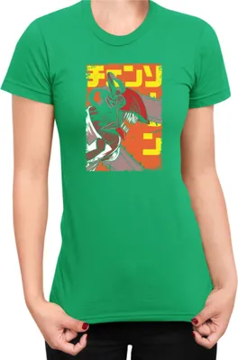 Produktbild von Damen T-Shirt Manga Japan Anime Comics Animation Chainsaw Anime manga Man 11, Lady XL / Grün