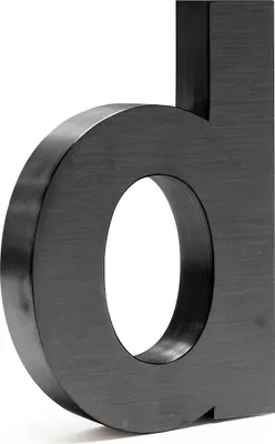 Obrázek produktu pro Domovní číslo Wiltec d antracitové domovní číslo z nerezové oceli v moderním 3D designu, výška 20 cm, písmo Arial, odolné proti korozi a povětrnostním vlivům, s montážním materiálem