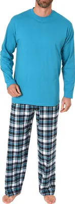 Produktbild von Herren Schlafanzug lang mit Flanell-Hose - 223 101 10 872 ; türkis , 58