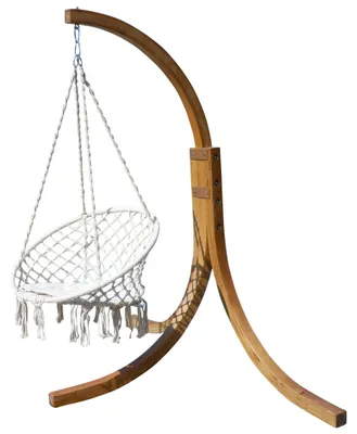 Produktbild von DESIGN Hängesessel NAV-CRUZ mit Gestell aus Holz Lärche komplett mit Hängesessel von AS-S