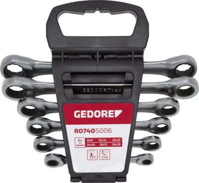 Produktbild von GEDORE red R07405006 Doppelringratschenschlüssel-Satz SW8-19 mm 6-teilig, 3300898
