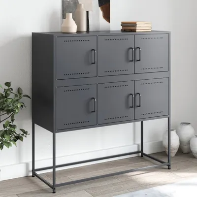 Produktbild von vidaXL Sideboard Anthrazit 100,5x39x107 cm Stahl