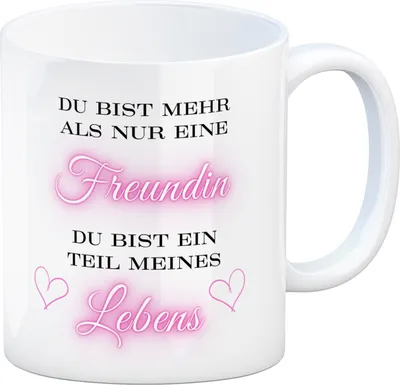 Produktbild von Herzen der Freundschaft Kaffeebecher mit Spruch Mehr als Freundin