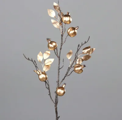 Produktbild von Kunstblume Granatapfel Zweig 75 cm gold