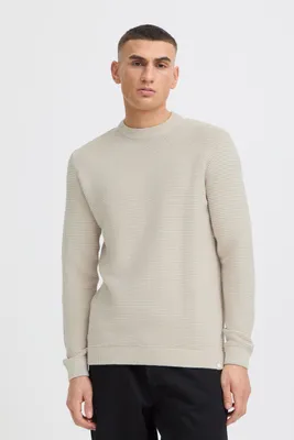 Image de !Solid SDValencia Pull-over tricoté pour homme Pull-over à col rond et maille structurée 100 % coton Coupe classique
