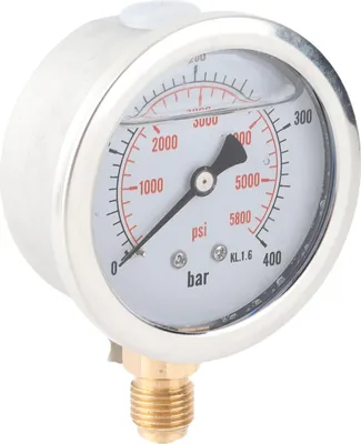 Obrázok produktu pre 0–400 bar, 0–5800 psi, G1/4, 68 mm, hydraulický manometer s číselníkom