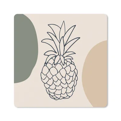 Produktbild von MuchoWow® Mauspad Mousepad Obst - Pastell - Ananas 30x30 cm - Mousepads - Maus Mat - Pad - Mausunterlage - Gaming