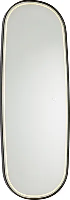 Produktbild von QAZQA - Modern Moderner Bad I Badezimmerspiegel schwarz inkl. LED und Touchdimmer - Geraldien Touch-funktion Dimmer I Dimmbar - Glas Oval - I (nicht austauschbare) LED