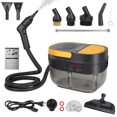 Image de Nettoyeur vapeur - 2500W de puissance - 3 bars de pression - Réservoir d'eau de 1,6 litre - 3 niveaux de réglage - Désinfection à 100°C - Jaune