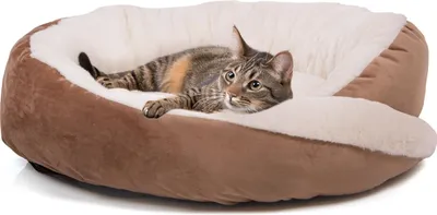 Produktbild von Katzenbett Grace · Katzenkörbchen · braun-beige · M · ca. 60 x 60 x 18 cm