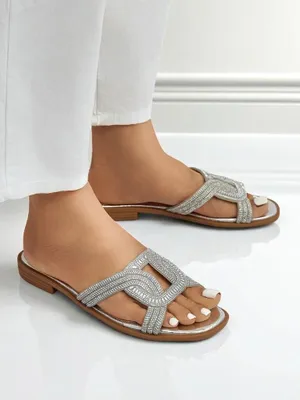 Produktbild von Silberne Royalfashion Ariadne Sandalen - flacher Absatz, , Größe 36