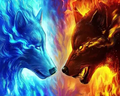 Produktbild von Diamond Painting DIY 5D Diamantmalerei Wolf Flammen 30x40 cm Gemälde Wanddekoration Gemälde Freizeitspaß Erwachsene Jugendliche