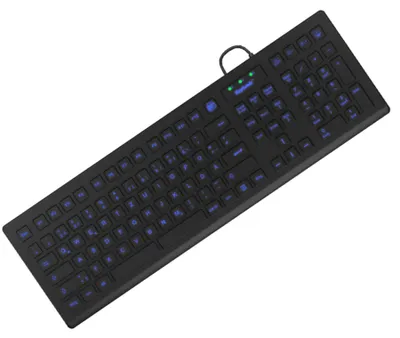 Produktbild von KeySonic KSK-8031INEL-B (DE) Hygienetastatur, Industrietastatur, USB, Beleuchtung, schwarz