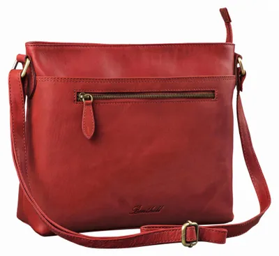 Produktbild von Benthill Handtasche Damen Leder - Tasche aus echtem Rindsleder - Schultertasche mit Reißverschluss - Vintage Umhängetasche