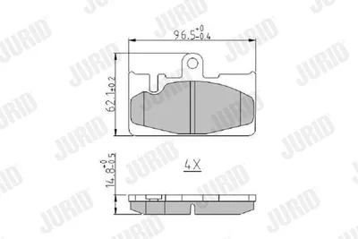 Produktbild von JURID Bremsbeläge Satz Hinten für LEXUS LS (UCF30) 573954J