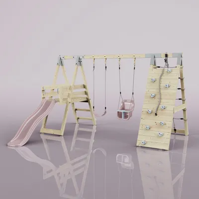 Produktbild von OutdoorToys Klettergerüst Schmetterling aus Holz in Rosa Altrosa