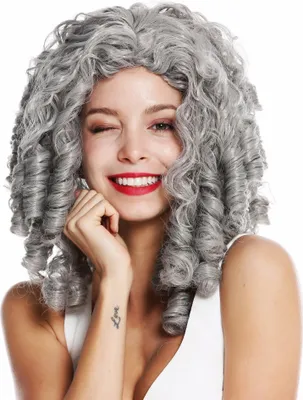 Produktbild von WIG ME UP Perücke Korkenzieher-Locken lang Grau 91056-1-ZA68E