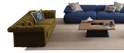 Produktbild von Modernes Wohnzimmer Set Designer Polostersofas Holz Couchtisch