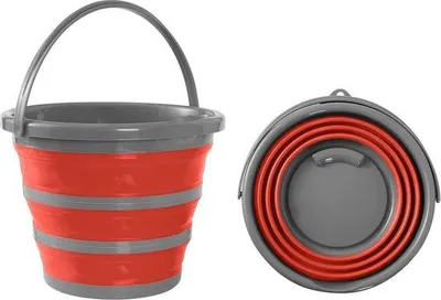 Image de Ibenzoa® Seau pliable en silicone, 10 litres – seau compact pour le transport et le camping, dimensions intérieures : 38 x 25 x 25 cm, pliable jusqu'à un diamètre de 10 cm, sans BPA