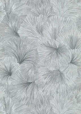 Produktbild von Erismann Tapete Blätter Grau - 661577 - 53 cm x 10.05 m